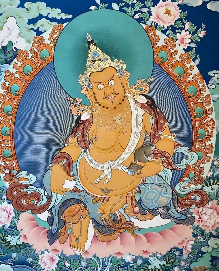 摩尼宝黄财神唐卡