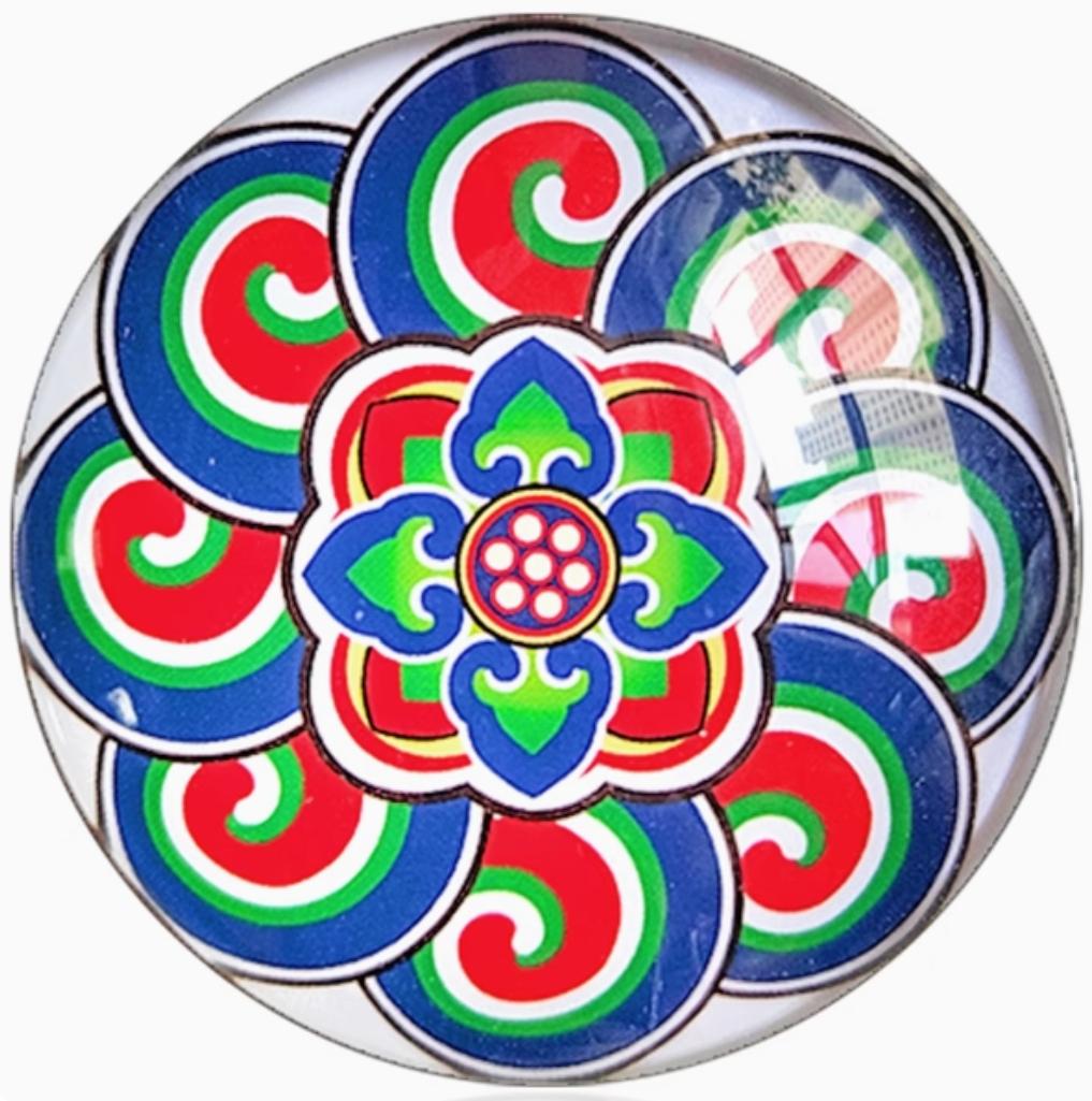 藏式宝相旋纹水晶玻璃冰箱贴
